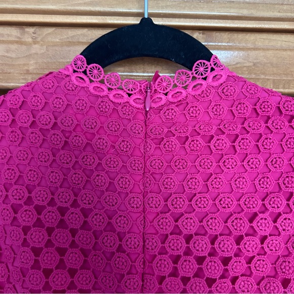 Saylor Kerrianne Eyelet Mini Dress in Magenta Size XS - Picture 9 of 14